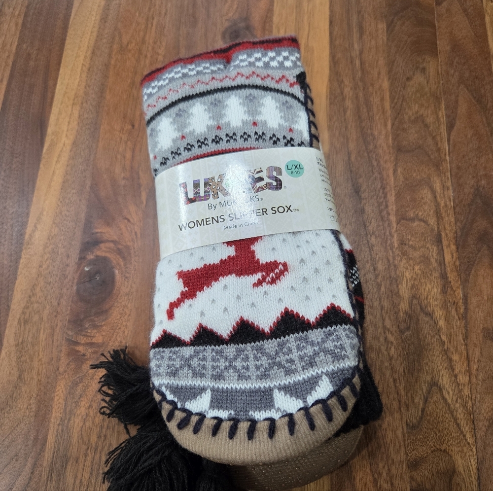 Luk-ees By Muk Luk Slipper Socks Size L/XL 8-10